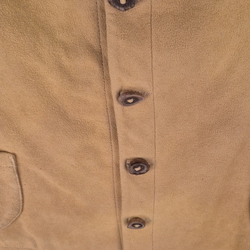 CATTLE KATE Tan Brown Western Leather Suede Mens XXL Full Button‎ Vest VTG